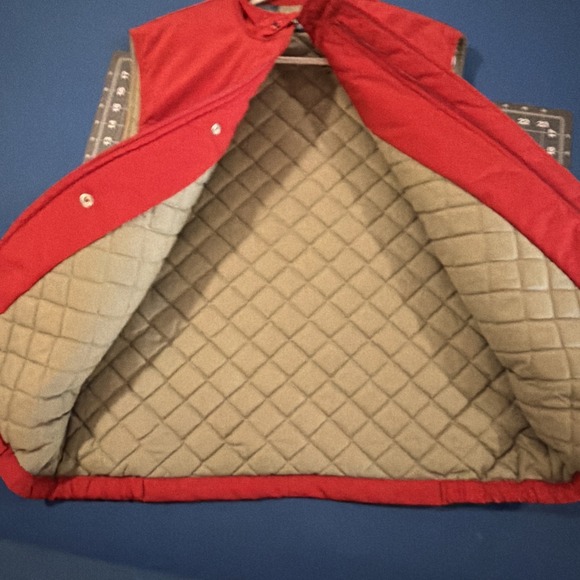 VTG Saturdays Generation Vest Mens L Red Quilted Hike Shoot Barn Chore Utility - Picture 9 of 10